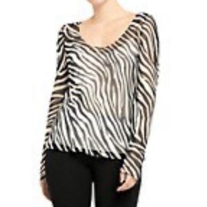THEORY zebra sheer silk top with cami -S-NWT! $345